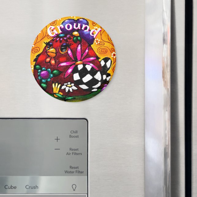 Imán Carne y caprichosa pollo floral chunky personaliza (In situ (nevera))