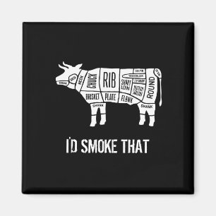 Imán Carnicero De Carne Cocina Humo Gracioso Que