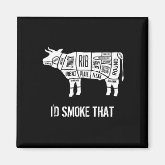 Imán Carnicero De Carne Cocina Humo Gracioso Que