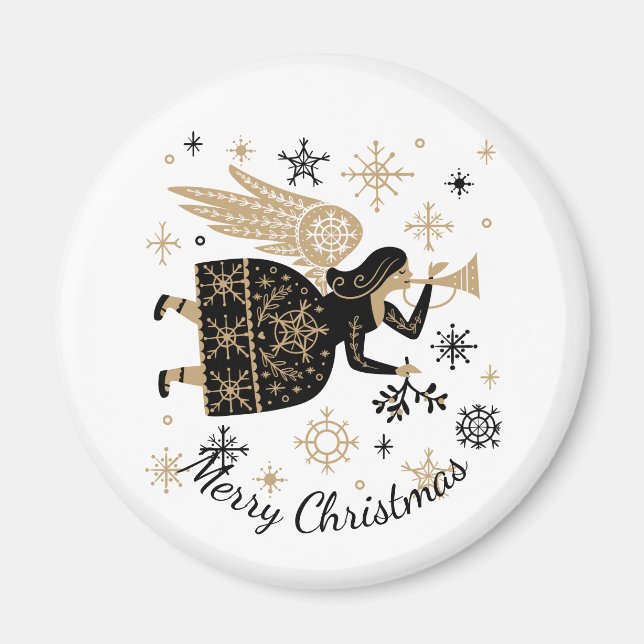 Imán Carol Folkart Navidades de las estrellas del Ángel (Frente)