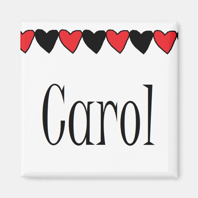 Imán Carol Hearts Name (Frente)