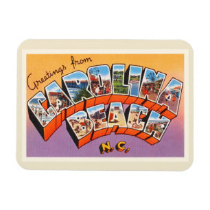 Imán Carolina Beach North Carolina NC Vintage Postcard-