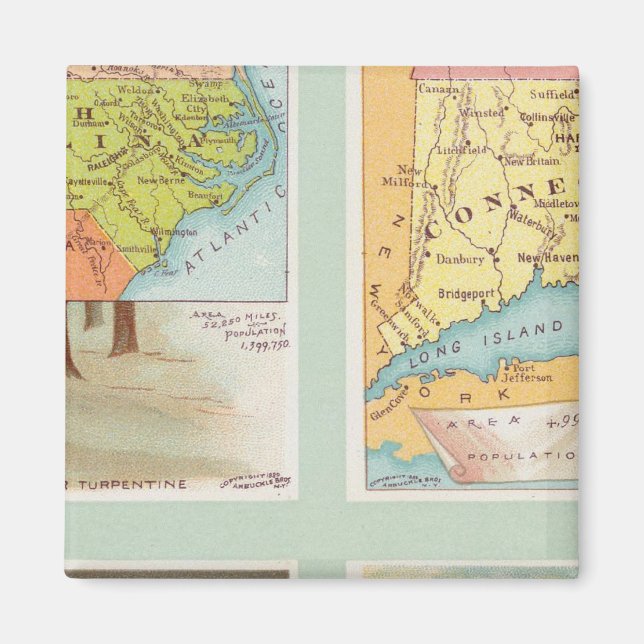 Imán Carolina del Norte, Connecticut, Virginia Occident (Frente)