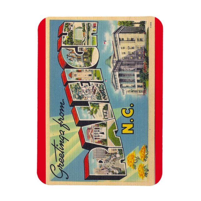 Imán Carolina del Norte, Raleigh Magnet (Vertical)