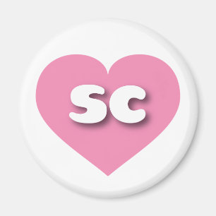 Imán Carolina del Sur - corazón rosado - Amo sc