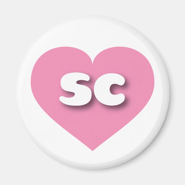Imán Carolina del Sur - corazón rosado - Amo sc (Frente)