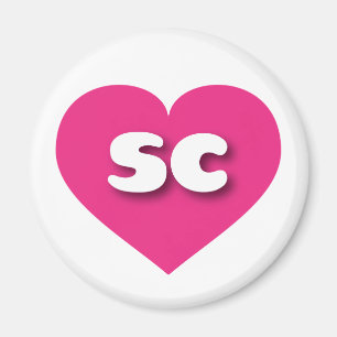 Imán Carolina del Sur corazón rosado caliente - Me enca