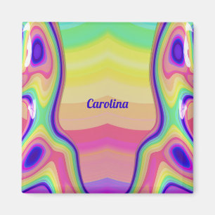 Imán CAROLINA ~ Patrón abstracto ~ Multicolorizado ~