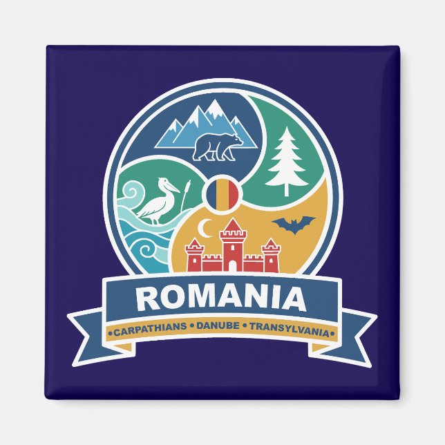 Imán Cárpatos de Rumania Danubio Transilvania (Frente)