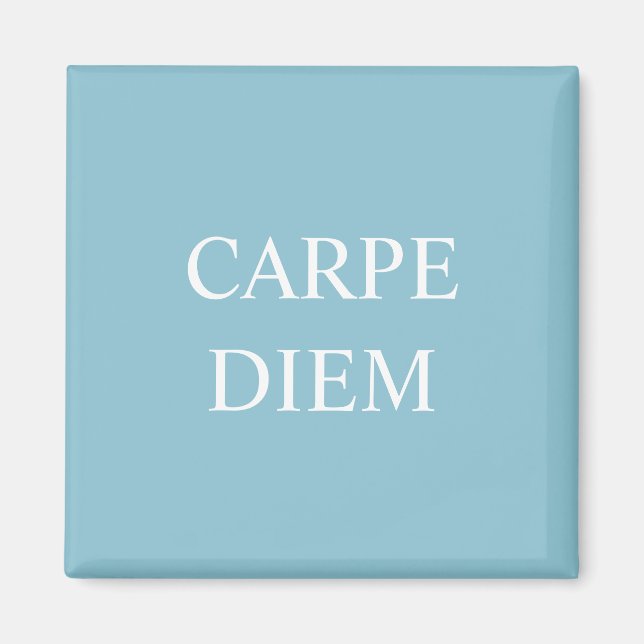 Imán Carpe Diem Latin Quote Magnet - Turquesa (Frente)