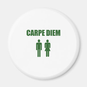 Imán Carpe Diem (muchacho y chica verdes del texto)