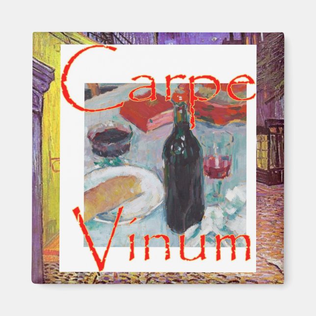 Imán Carpe Vinum Vino Vino Tinto Blanco (Frente)