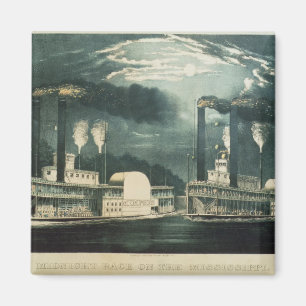 Imán Carrera de medianoche en el Mississippi, 1875