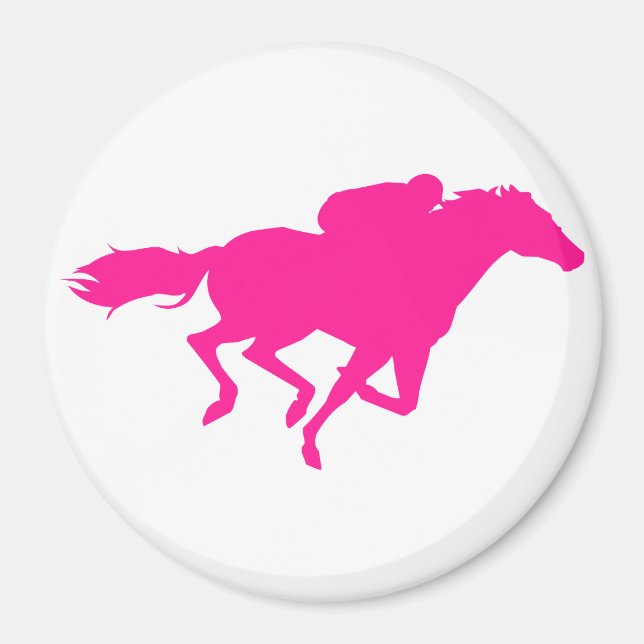 Imán Carreras Caballo Rosado Caliente; Caballo Race (Frente)