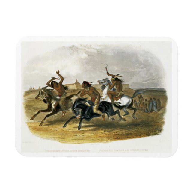 Imán Carreras de caballos de los indios sioux cerca de  (Horizontal)