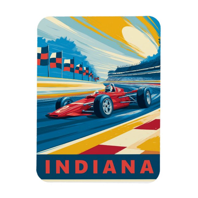 Imán Carreras de Indiana Vintage (Vertical)