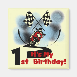 Imán Carreras de motocicletas Primer cumpleaños camiset