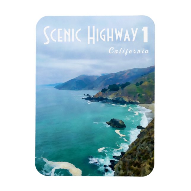 Imán Carretera 1 de California (Vertical)