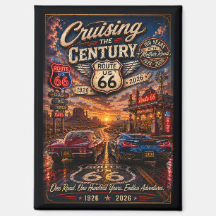 Imán Carreteras Clásicas Centenarias de la Ruta 66 Neon