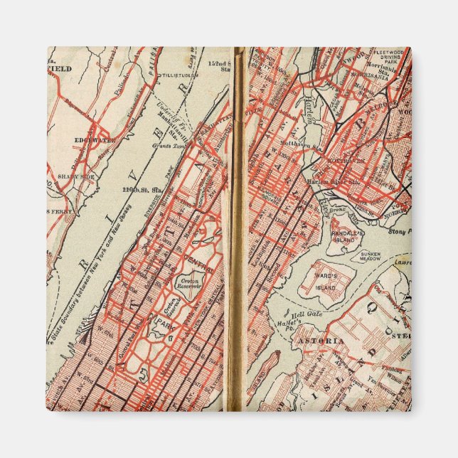 Imán Carreteras para bicicletas en Nueva York y Conneti (Frente)