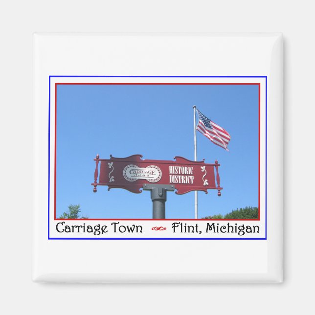 Imán Carriage Town Flint Michigan Magnet (Frente)