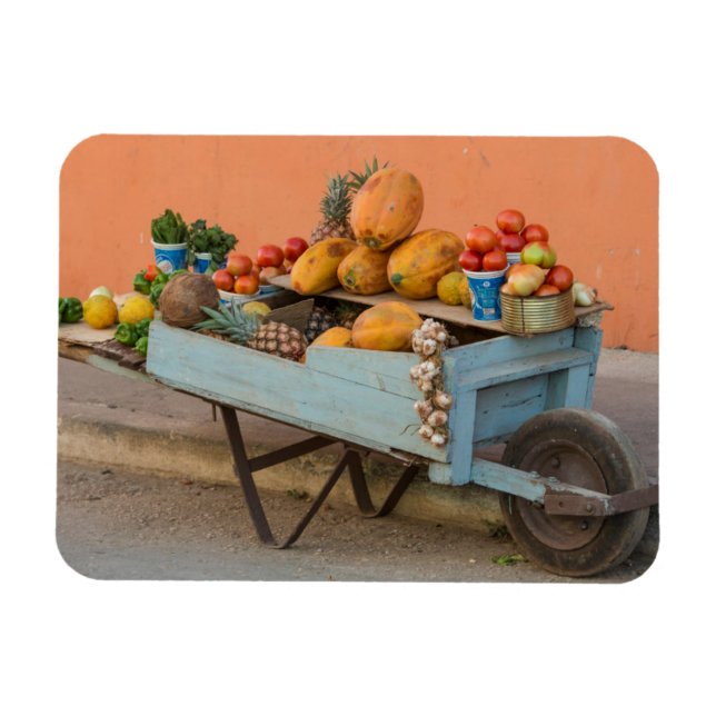 Imán Carrito de frutas y verduras, Cuba (Horizontal)