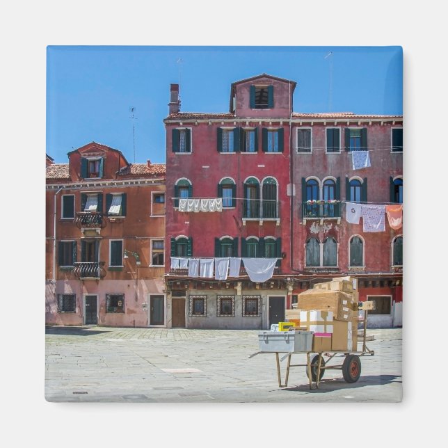 Imán Carro con cajas en Venecia (Frente)