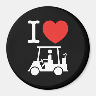 Imán Carro de golf I Heart (Love)