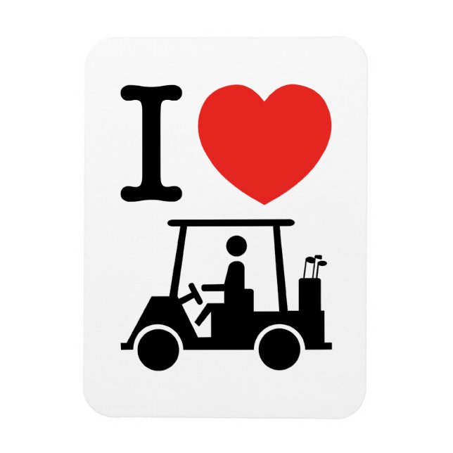 Imán Carro de golf I Heart (Love) (Vertical)