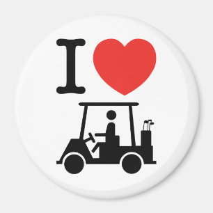 Imán Carro de golf I Heart (Love)