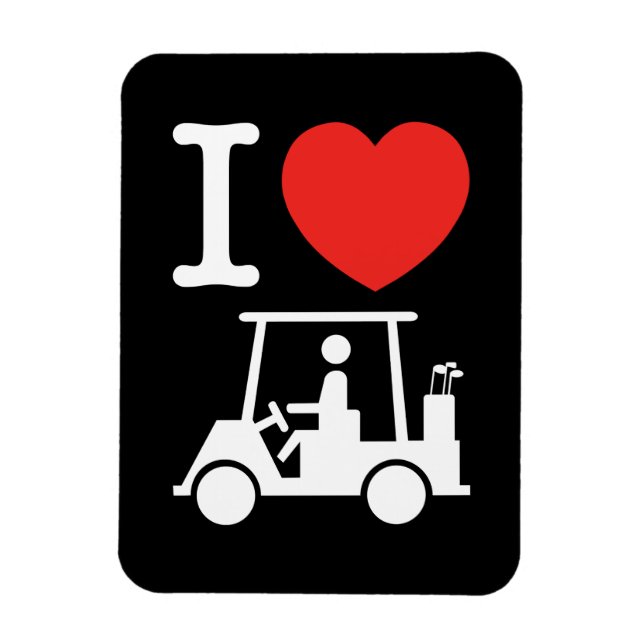 Imán Carro de golf I Heart (Love) (Vertical)