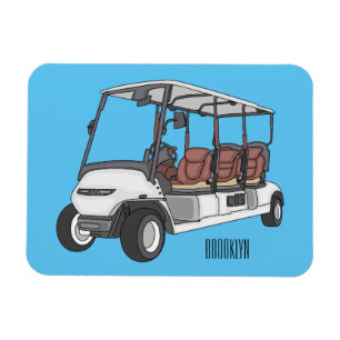 Imán Carro de golf / ilustracion personalizado de coche