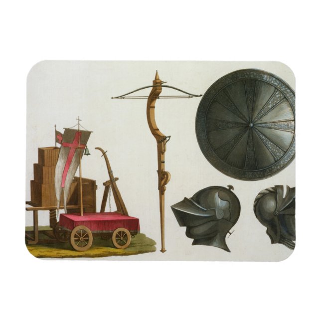 Imán Carro milanés, ballesta y armadura, placa 17 para (Horizontal)