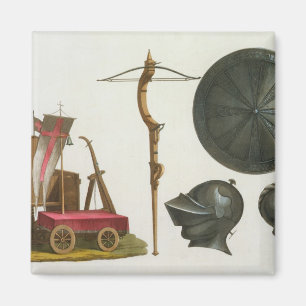 Imán Carro milanés, ballesta y armadura, placa 17 para