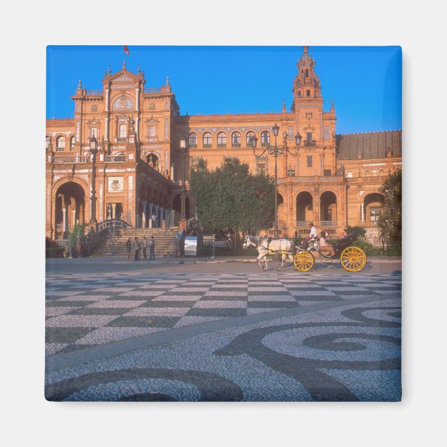 Imán Carruaje tirado por caballos en la Plaza de España (Frente)