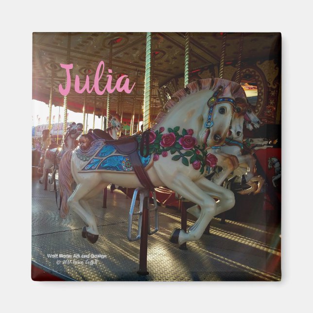 Imán Carrusel Carnaval Feria de Carnaval Caballo Merry  (Frente)