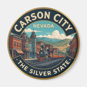 Imán Carson City Nevada Capital Occidental Viaje Retro