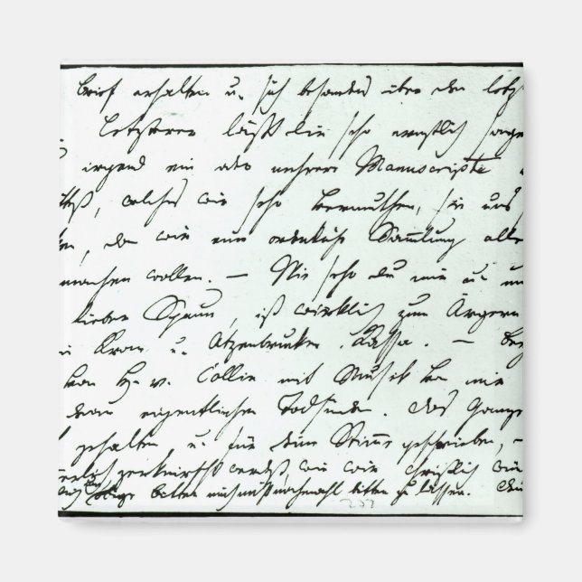 Imán Carta autográfica de Franz Schubert (Frente)