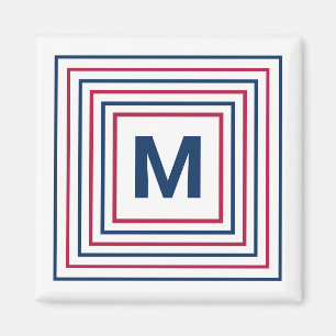Imán Carta contemporánea roja blanca y azul del 4 de ju