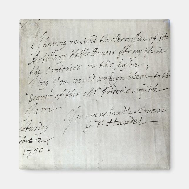 Imán Carta de George Frederick Handel (Frente)