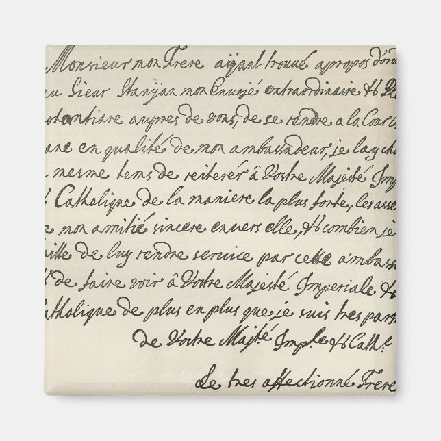 Imán Carta de George I a Carlos VI (Frente)