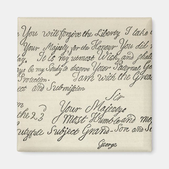 Imán Carta de George III a su abuelo el (Frente)