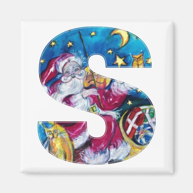 Imán CARTA DE LOS navidades / SANTA MONOGRAM INSPIRADA (Frente)