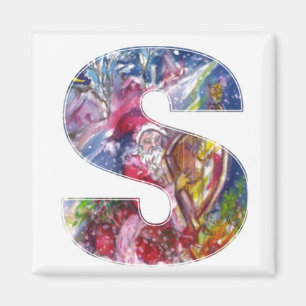 Imán CARTA DE navidades / SANTA JUGANDO HARP