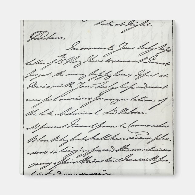 Imán Carta de William IV a Lady Nelson (Frente)