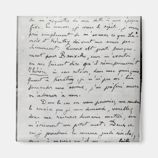 Imán Carta de Zola a Edouard Manet 1868 (Frente)