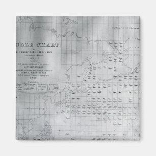 Imán Carta del North Pacific, 1851 de la ballena