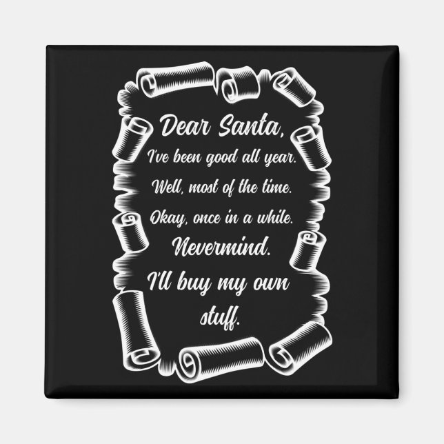 Imán Carta divertida a Santa Navidades regalos de Navid (Frente)