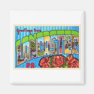 Imán Carta grande de Lancaster Pennsylvania PA