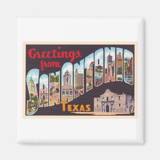 Imán Carta grande de San Antonio Texas TX (Frente)